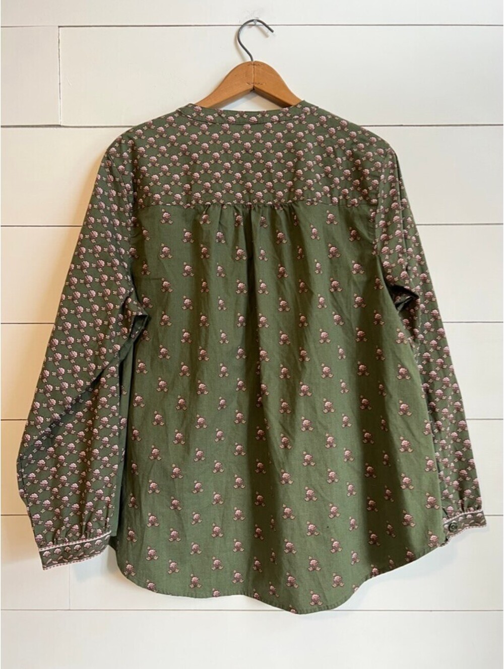 Blockprint Boho Blouse Belle by Kim Gravel size XL Business Casual Cottage Fairy - Picture 4 of 6